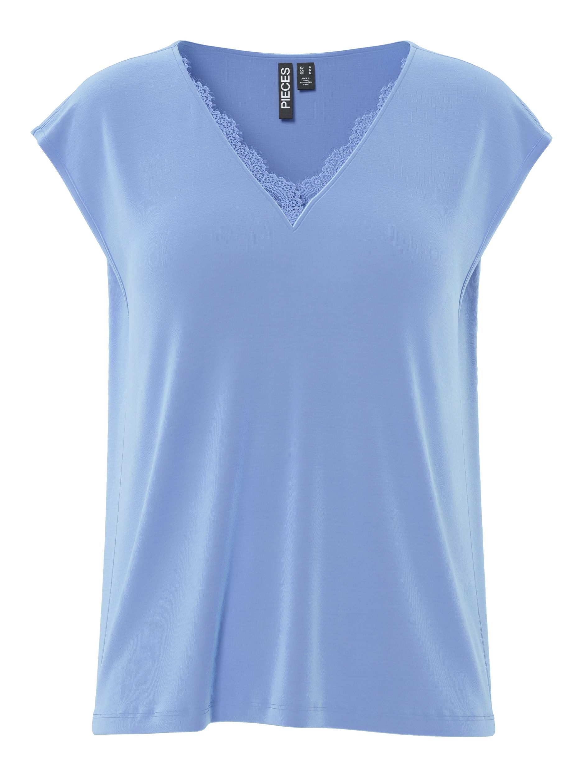 pieces T-Shirt PCKAMALA LACE V-NECK TEE JRS NOOS B günstig online kaufen