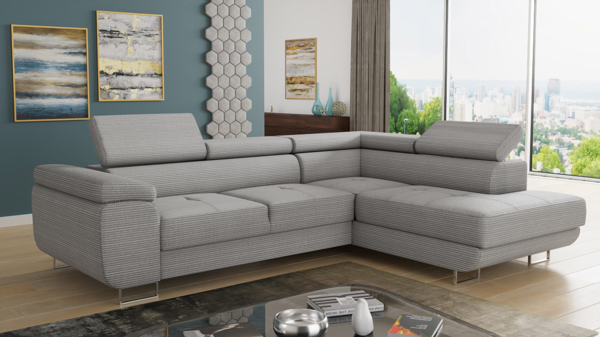Sofnet Ecksofa Caris Cord, mit Schlaffunktion günstig online kaufen