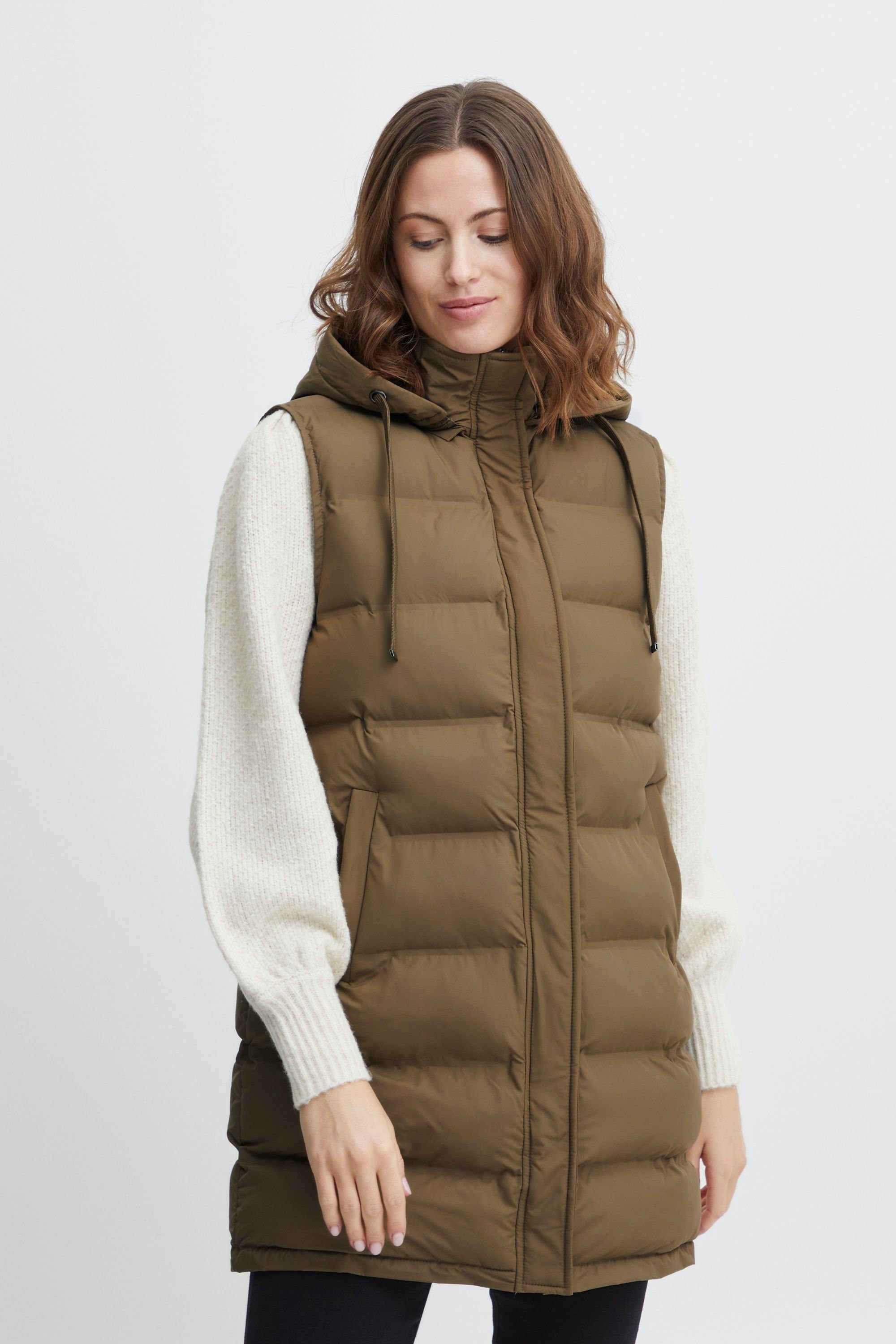 Verkaufshit fransa Steppweste Fransa 1 FRBAFAB Olive Military Waistcoat