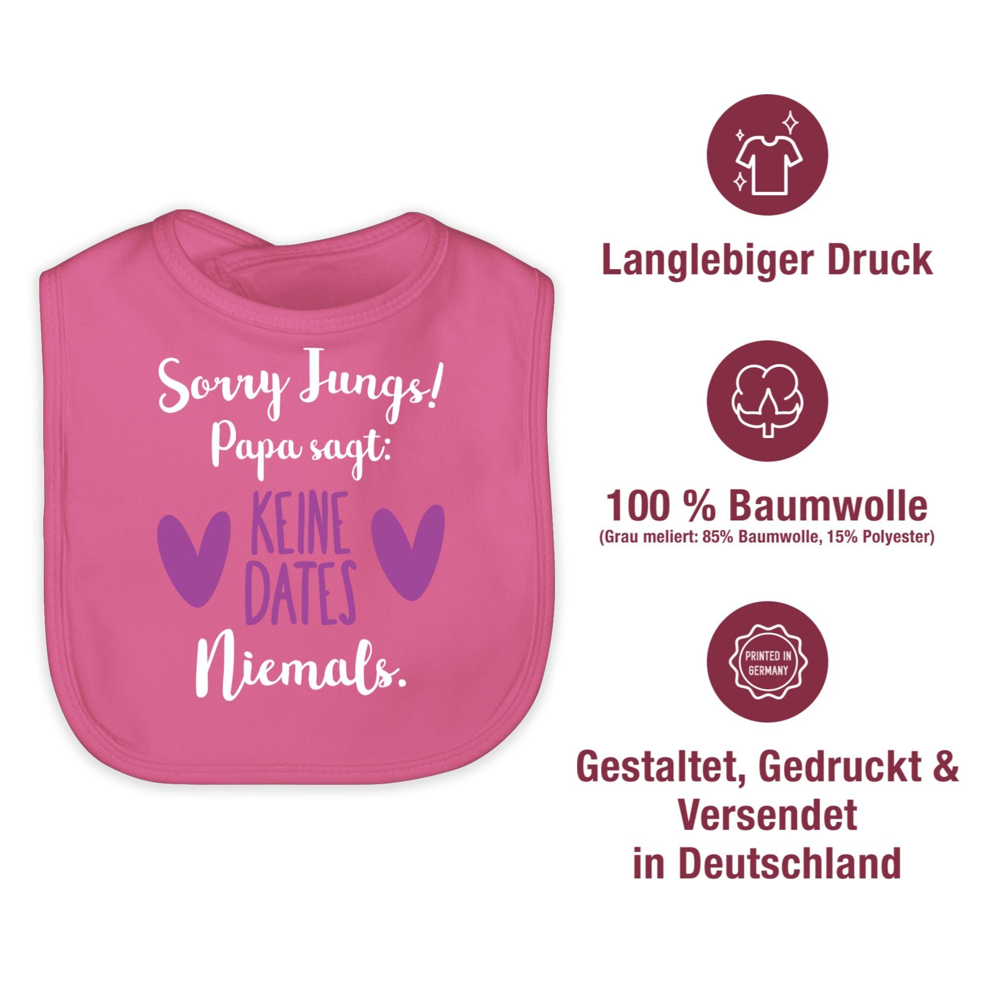 Keine Sorry Dates Baby weiß, Lätzchen Pink Vatertag Shirtracer 1 Jungs Geschenk Lila