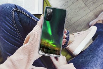 MuchoWow Handyhülle Nordlichter - Leuchtturm - Norwegen, Phone Case, Handyhülle Samsung Galaxy S20 FE, Silikon, Schutzhülle