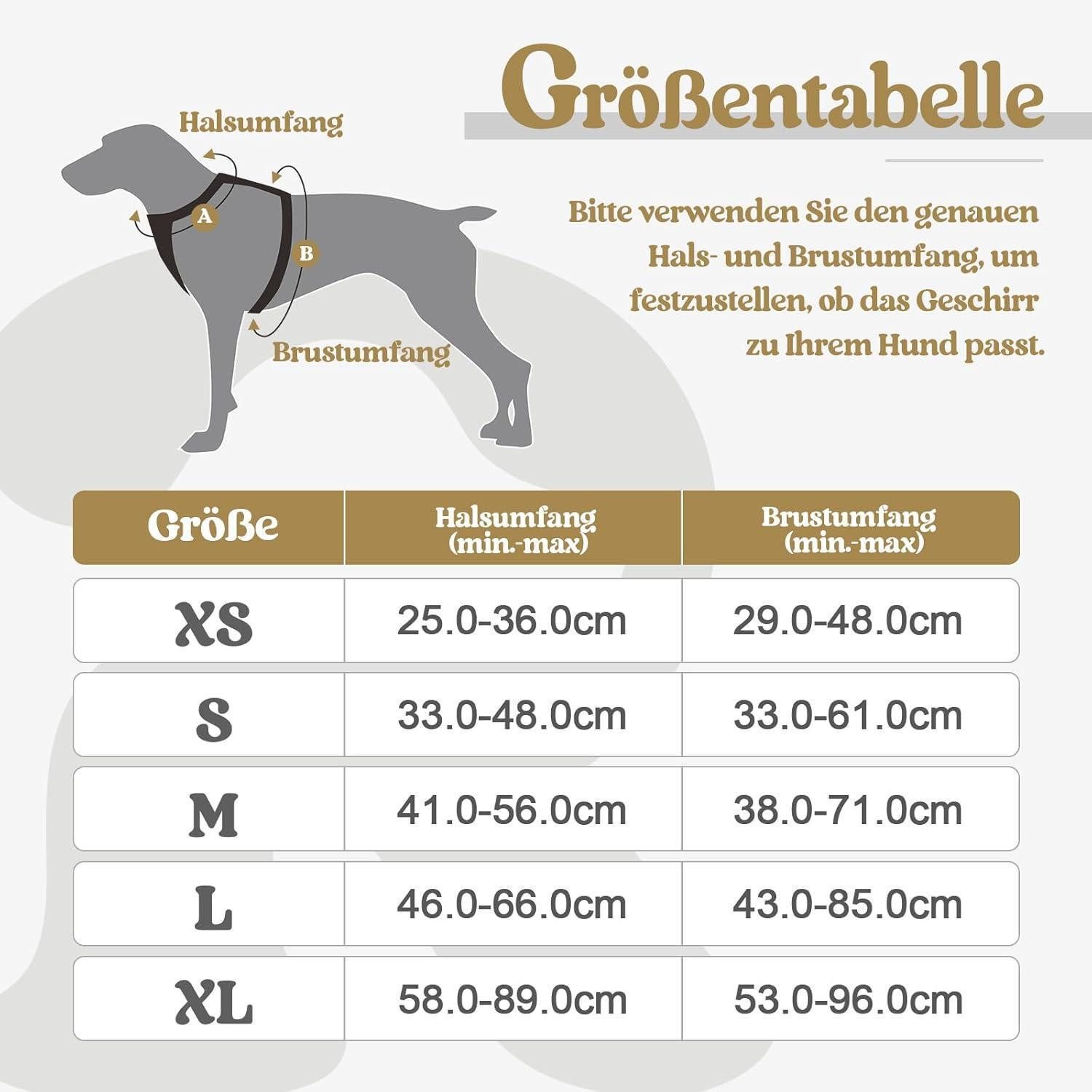 LuxusKollektion Hunde-Sicherheitsgeschirr Hundegeschirr AntiZug Verstellbar Brustgeschirr Kaki M (1er Pack)