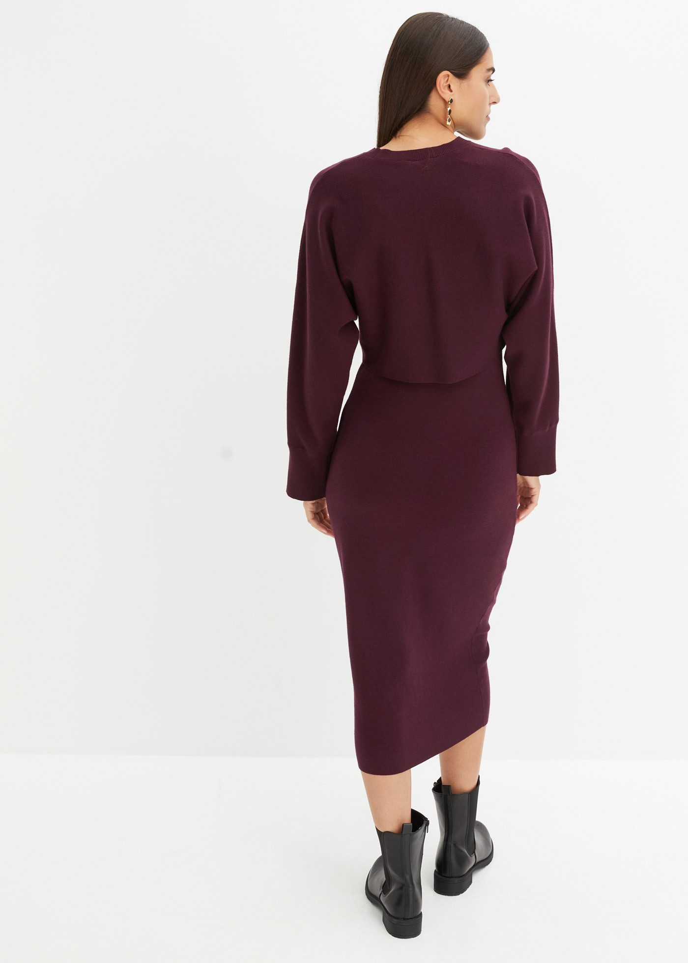 bonprix Strickkleid (Set, 2-tlg) für Frühjahr und Sommer, aus Viskose-Mischung, lässige Passform