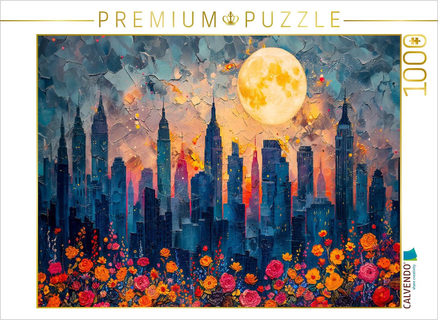 CALVENDO Puzzle CALVENDO Puzzle Nächtlicher Stadtpark. Skyline von Großstadt., 1000 T, 1000 Puzzleteile