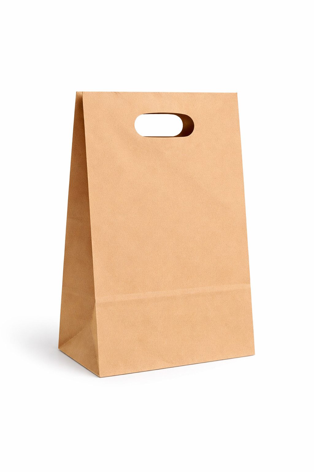 WestCraft Tragetasche Große Papiertragetaschen mit Tragegriff - Kraftpapier – stabil (Papiertüte, 500-tlg., mit Griffloch), Braune Kraftpapiertaschen für Einkauf & Take-Away, verschiedene Größen