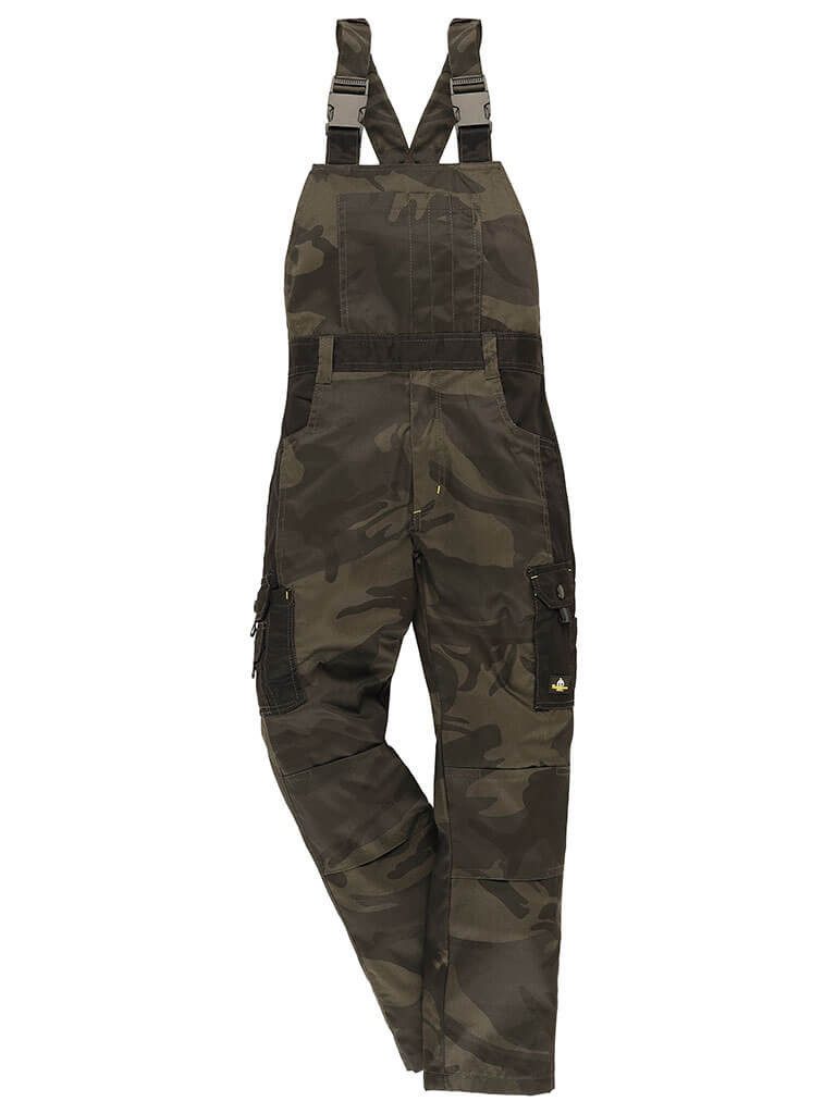 Uncle Sam Arbeitslatzhose Herren Latzhose im Camouflage-Muster - Arbeitshose mit Taschen