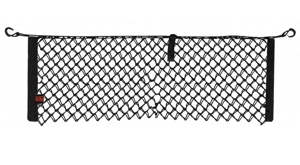 Black+Decker Kofferorganizer elastische Netztasche mit 2 Befestigungshaken,  Kofferraum Netz organizer