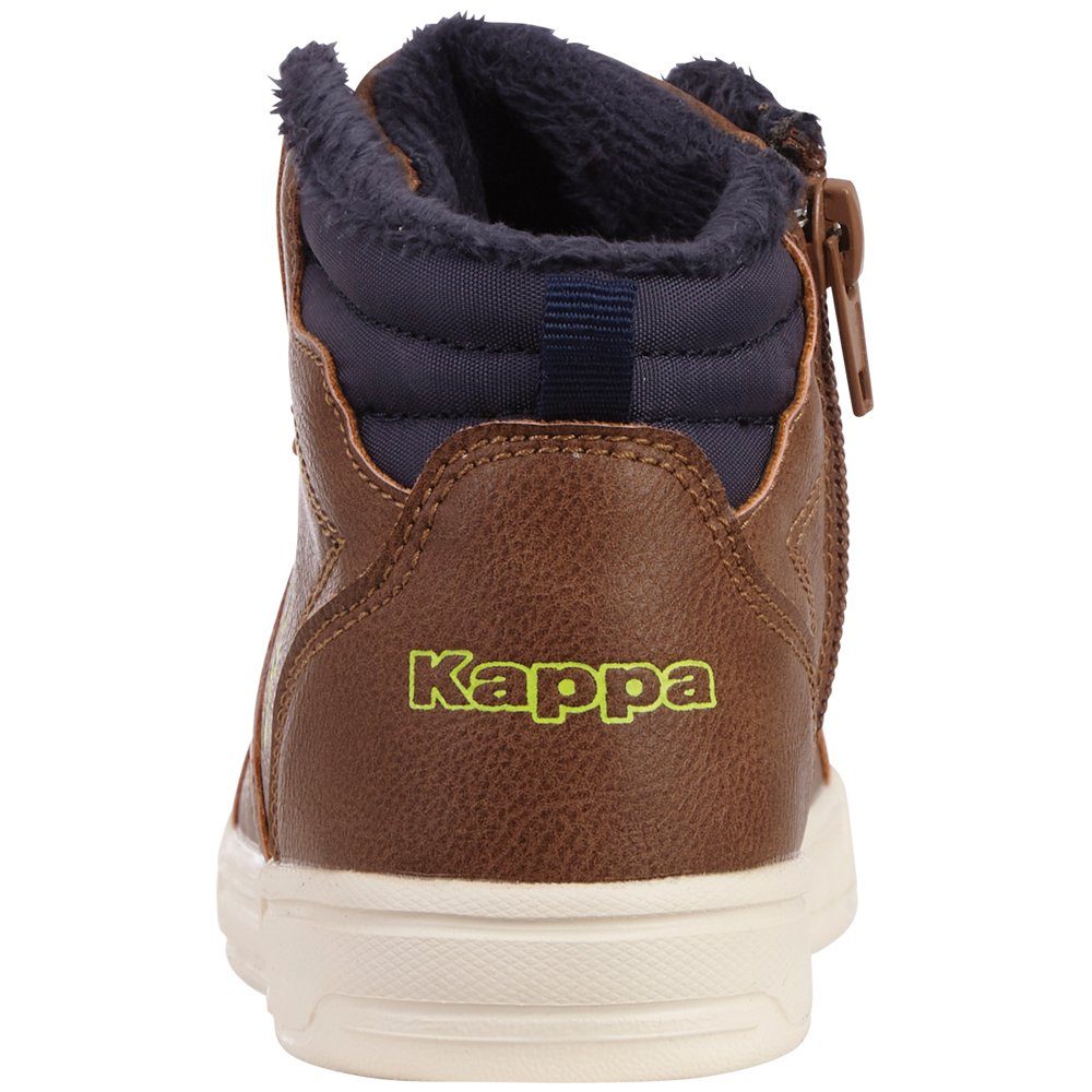 Kappa Sneaker mit praktischem Innenseite brown-navy an Reißverschluss der