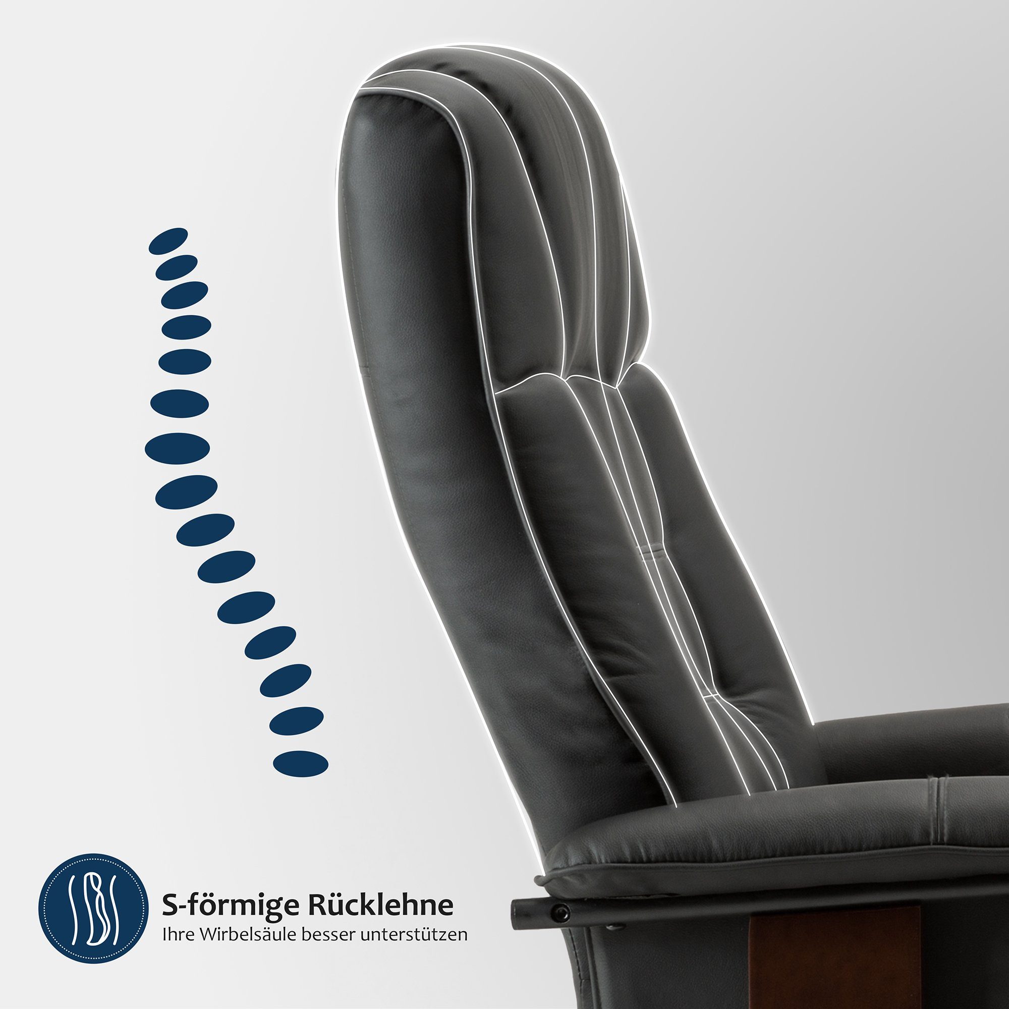 MCombo TV-Sessel M MCombo Relaxsessel mit Hocker Fernsehsessel 9019 (M MCombo Relaxsessel mit Hocker), mit Relaxfunktion – Bild 4 von 5