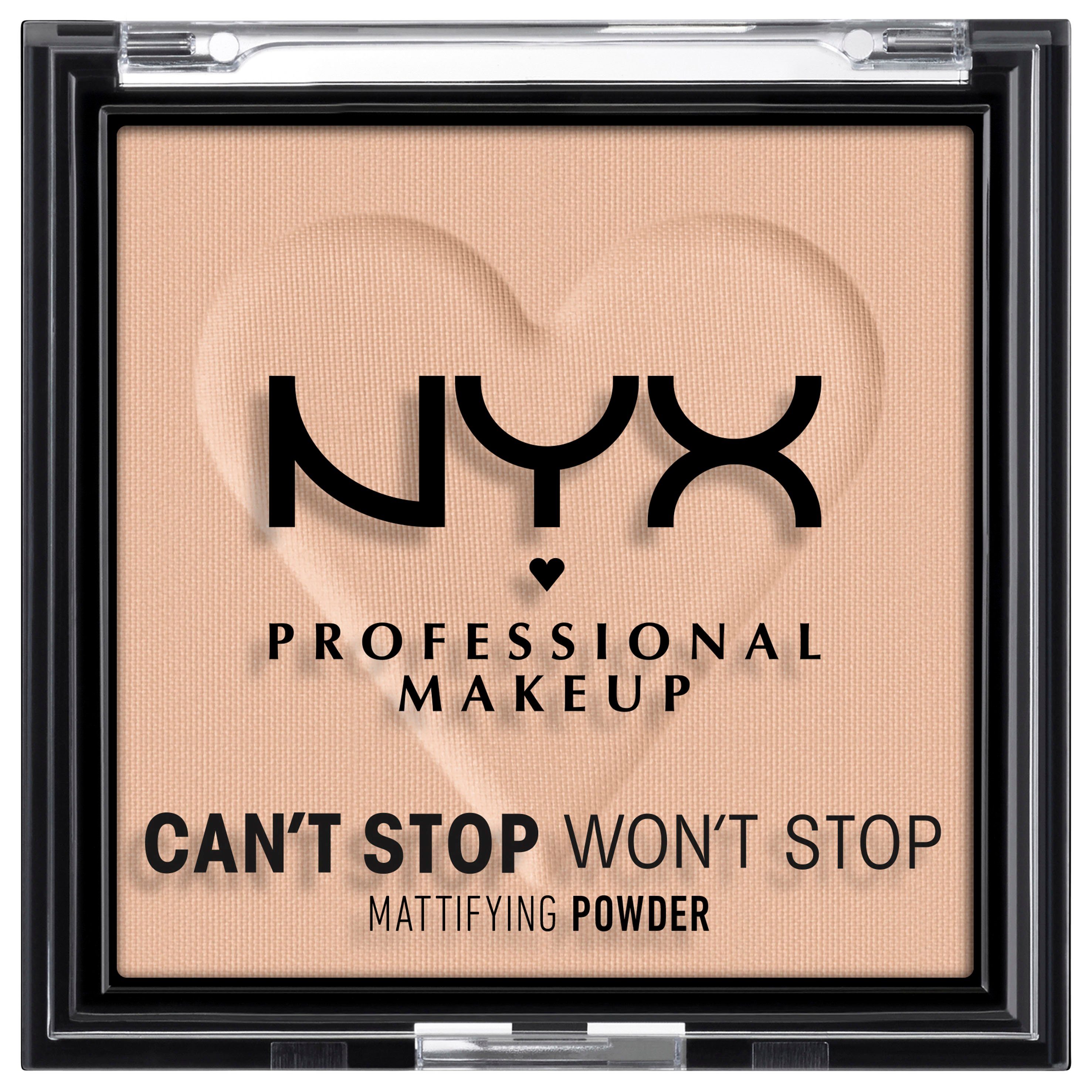 NYX PROFESSIONAL MAKEUP Puder CAN'T STOP WON'T STOP MATTIFYING POWDER, deckt zuverlässig, setzt sich nicht ab, mattierend