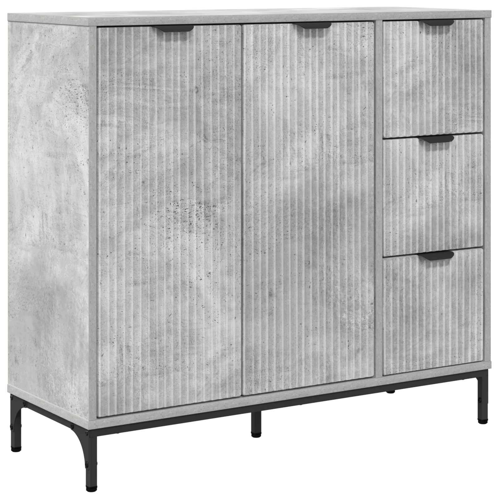 vidaXL Sideboard Sideboard Beton Grau 89,5 x 33 x 82 cm Holzwerkstoff (1 St)