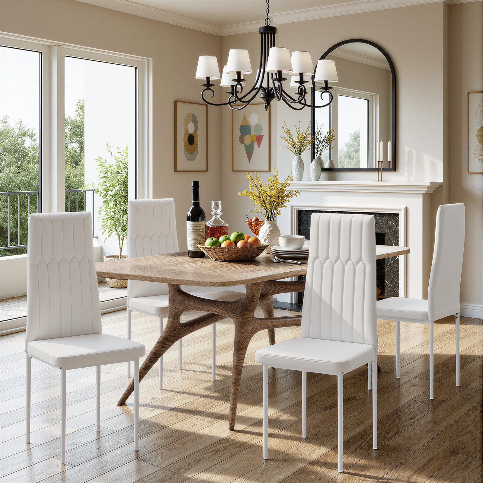 TLGREEN Esszimmerstuhl Stuhl mit hoher Rückenlehne, (4 St), für Esstisch, Esszimmer, Dining Table, Vorzimmer Möbel Set gepolstert