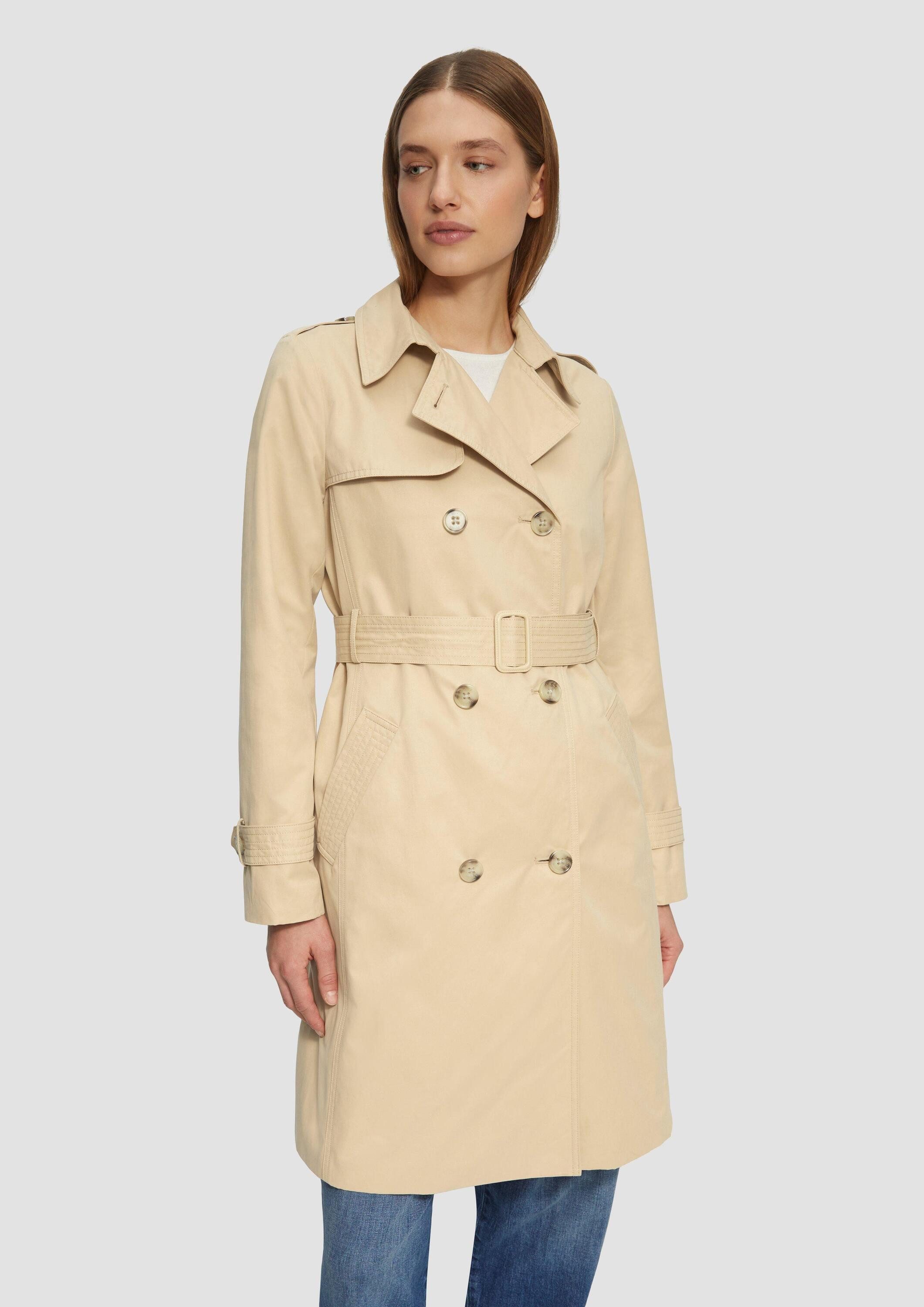 s.Oliver Trenchcoat Outdoor-Mantel Trenchcoat mit Streifen-Futter
