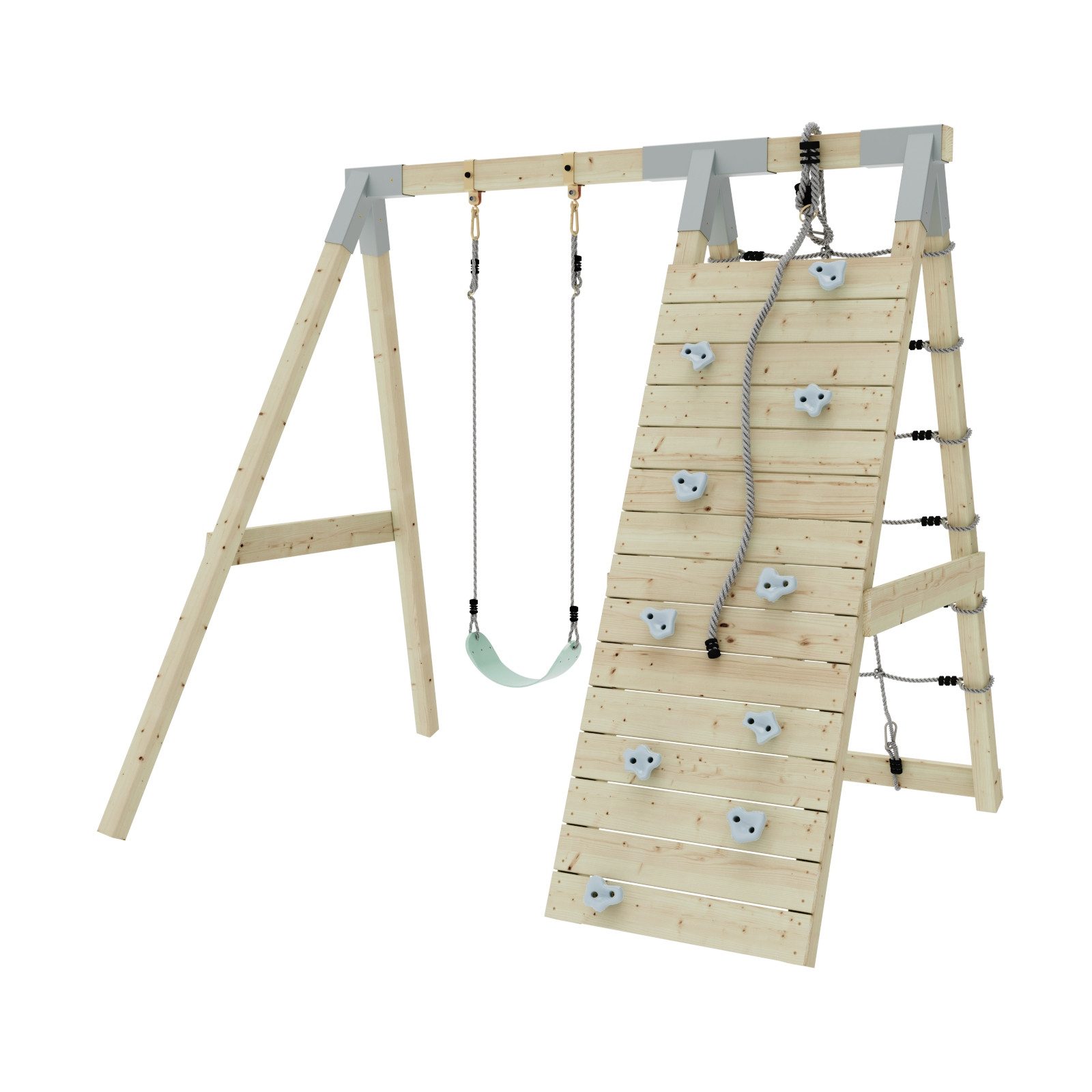 OutdoorToys Klettergerüst Chamäleon, aus Holz mit Schaukel, Kletterwand