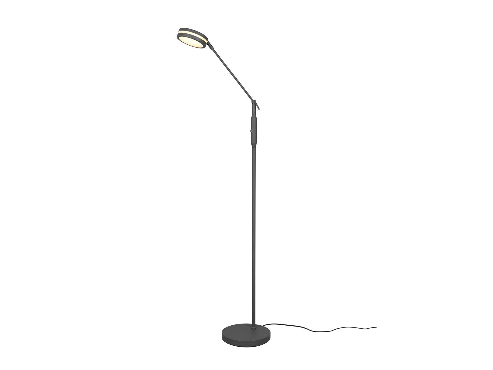 TRIO Leuchten LED Stehlampe, Dimmfunktion und Memory Funktion, LED fest integriert, Stufenlos dimmbar über integrierten Sensor, Neutralweiß, Warmweiß, Schwenkbare LED Steh Lese-Lampe aus Metall, minimalistisch, Höhe 133cm