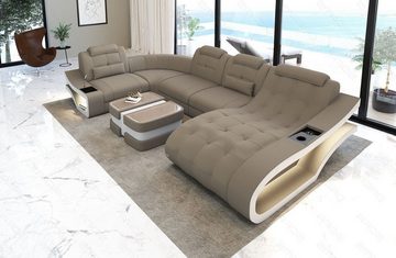 Sofa Dreams Wohnlandschaft Polster Stoffsofa Couch Elegante M - U Form Stoff Sofa, wahlweise mit Bettfunktion