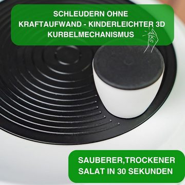 Thiru Salatschleuder Premium Salatschleuder 4 oder 6L - Made in Germany - BPA Frei, 4 oder 6 Liter, BPA frei, Rutschfest, Leichtes Kurbeln