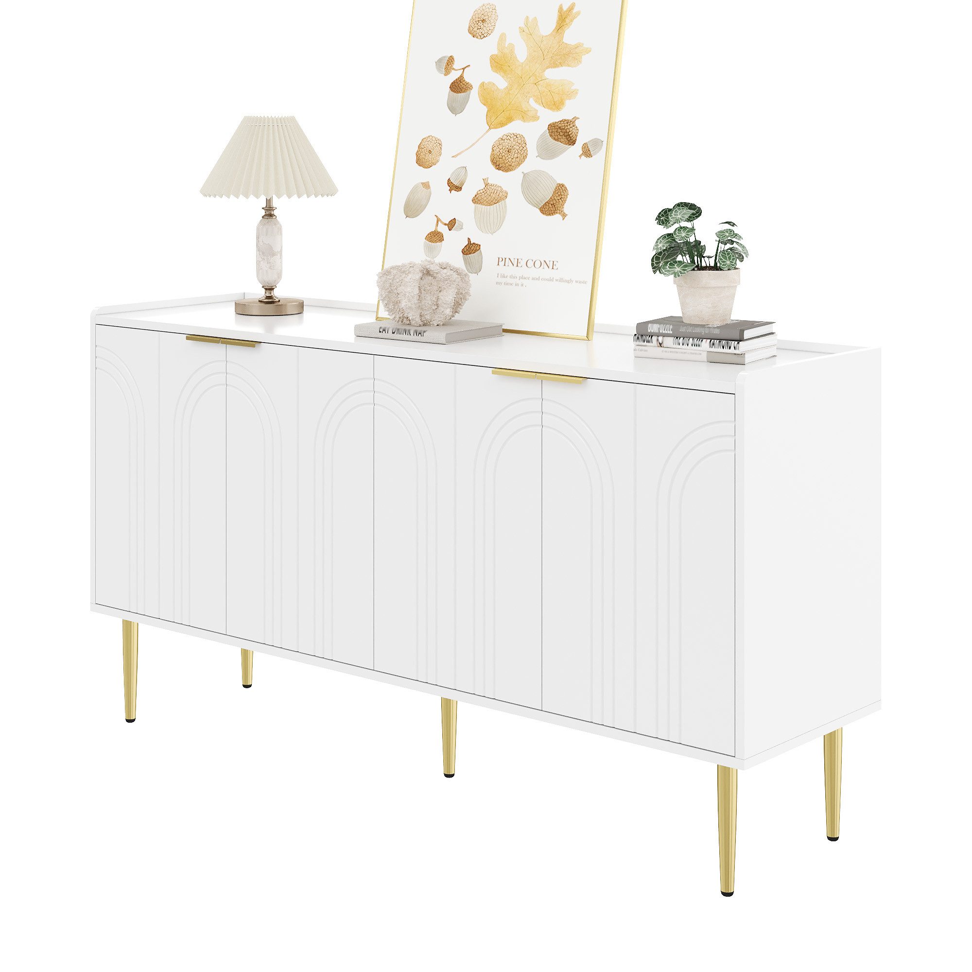 Sideboard 4 Türen, Anrichte, Kommode, Stauraumschrank
