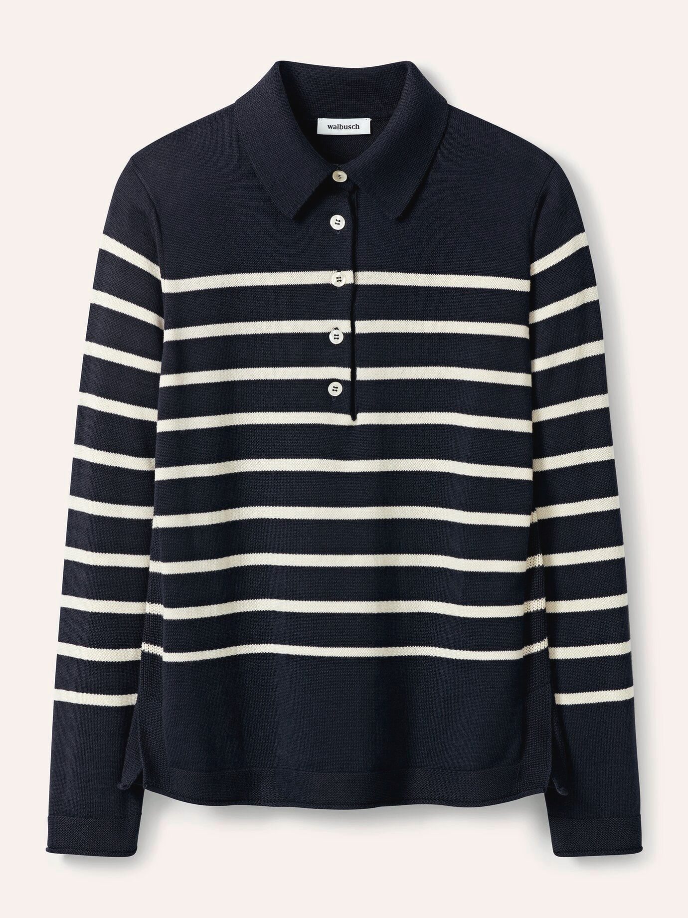 Walbusch Polokragenpullover Damen Polokragenpullover mit Seide Langarm Baumwoll-Seiden-Mix, pflegeleicht, atmungsaktiv, feiner Glanz