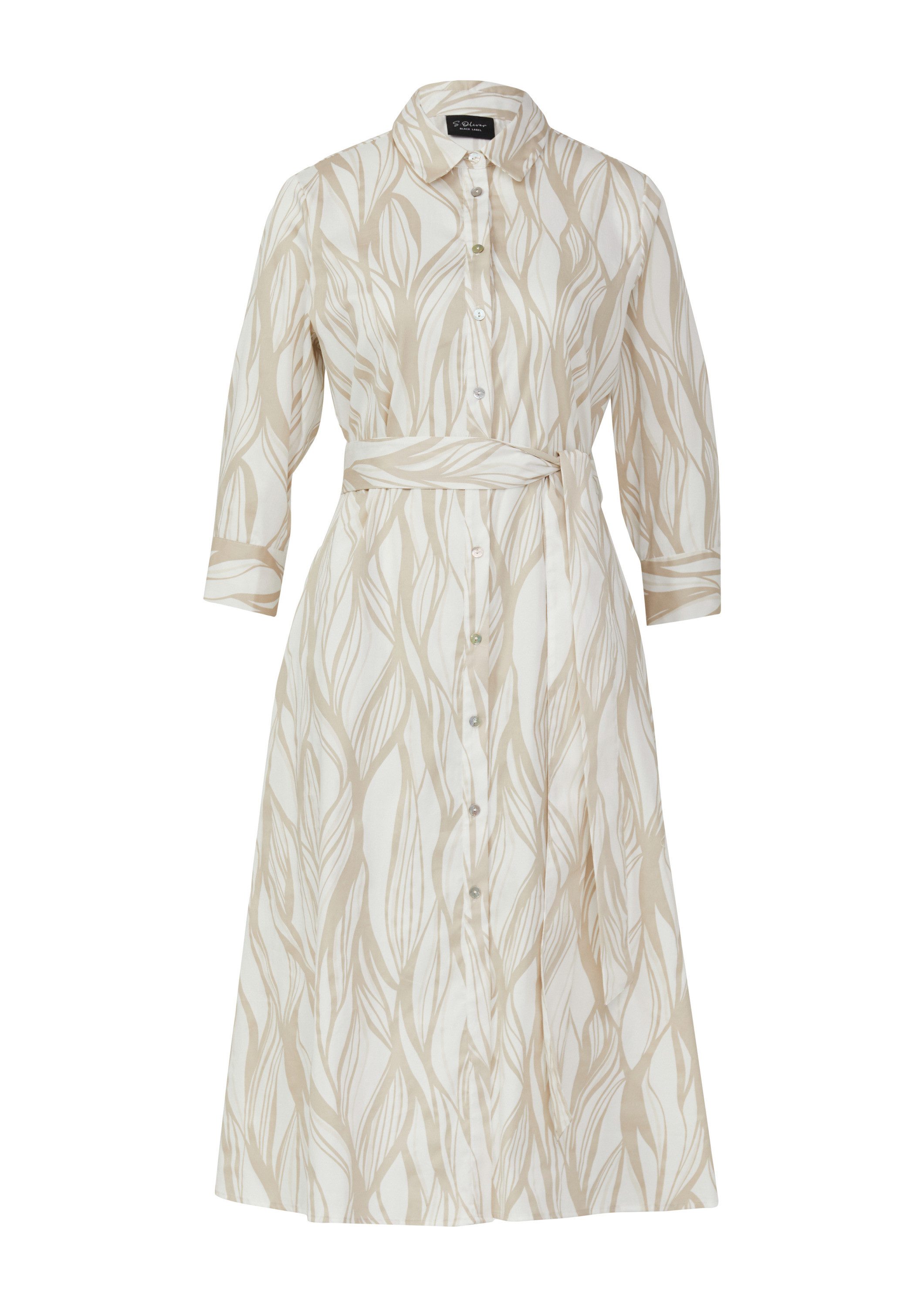 s.Oliver Midikleid Kleid Hemdblusenkleid aus Popeline in Midilänge mit All- günstig online kaufen