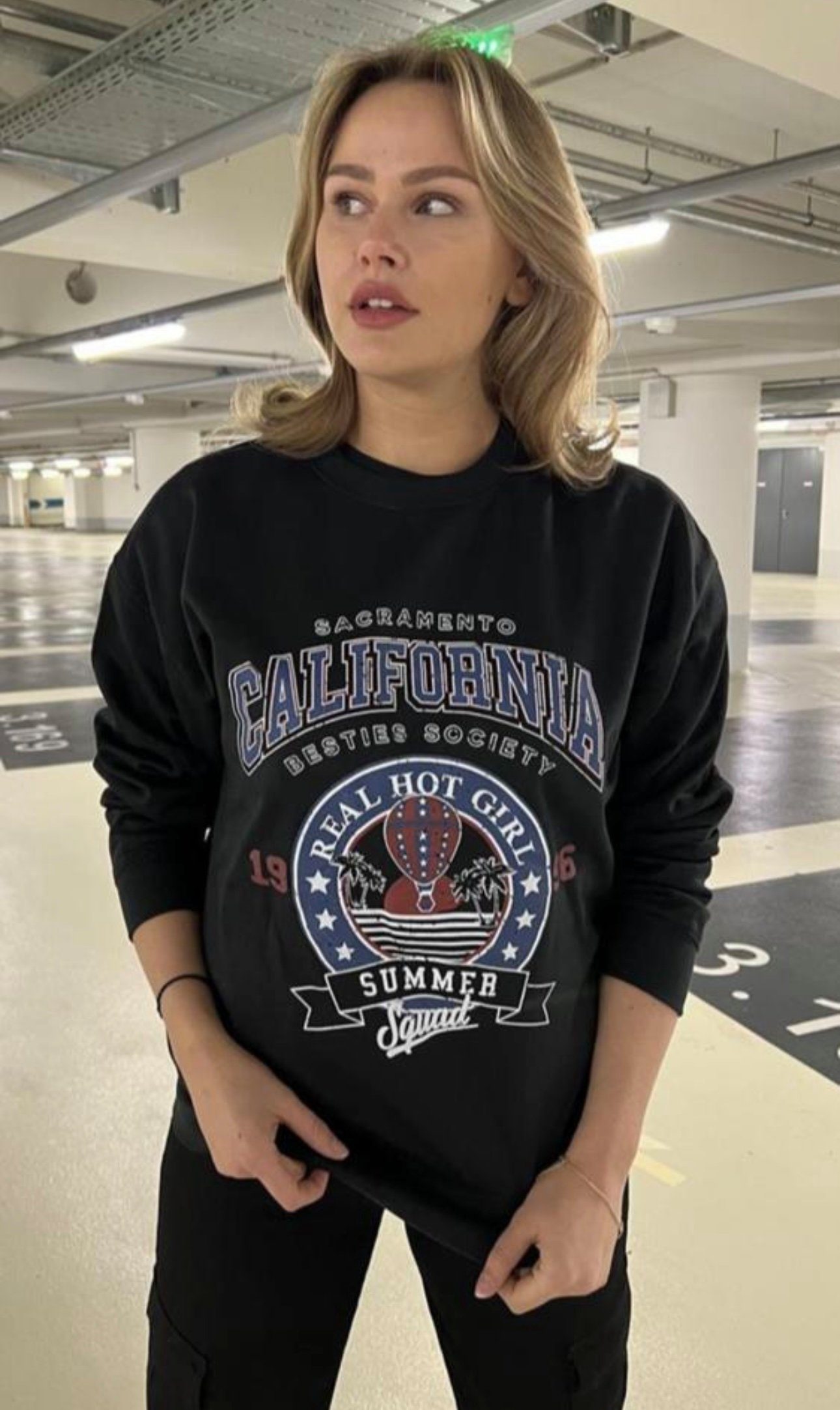 Worldclassca Sweater Worldclassca Sweatshirt California Print Langarmshirt Пуловери