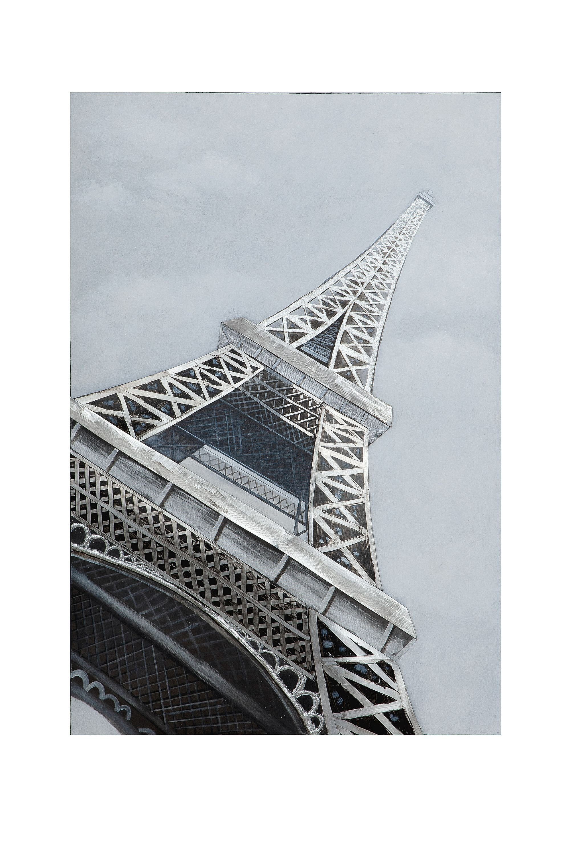 x - Bild grau-silber Eiffelturm B. 120cm - Bild H. 80cm 3D GILDE GILDE
