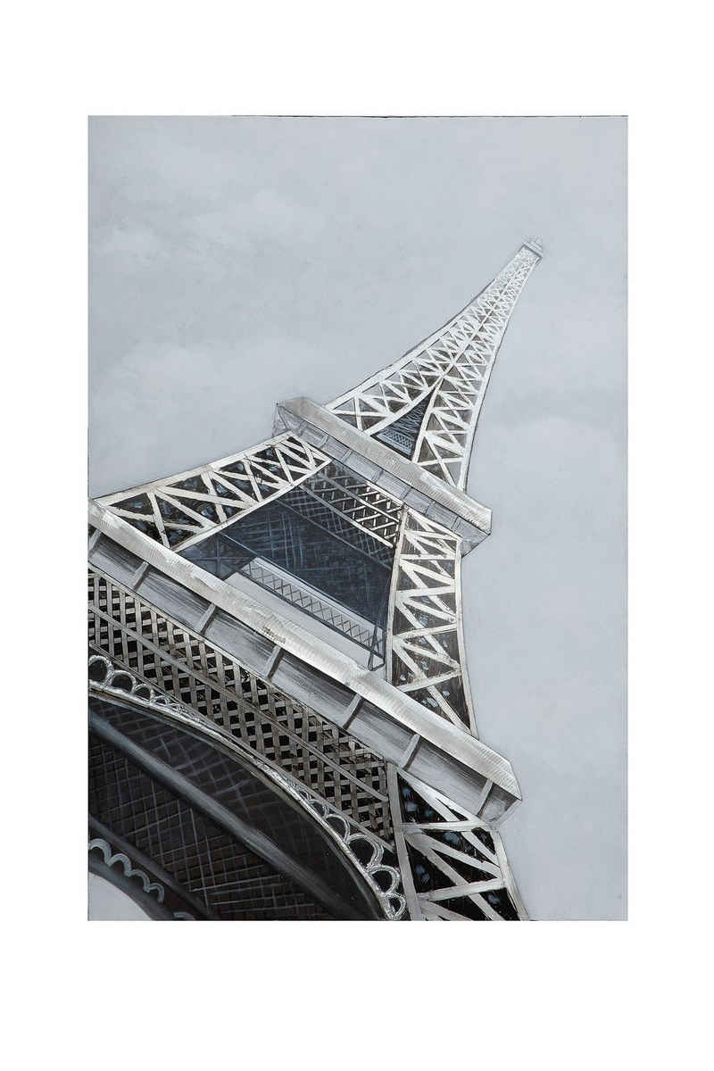 GILDE Bild GILDE 3D Bild Eiffelturm - grau-silber - H. 120cm x B. 80cm