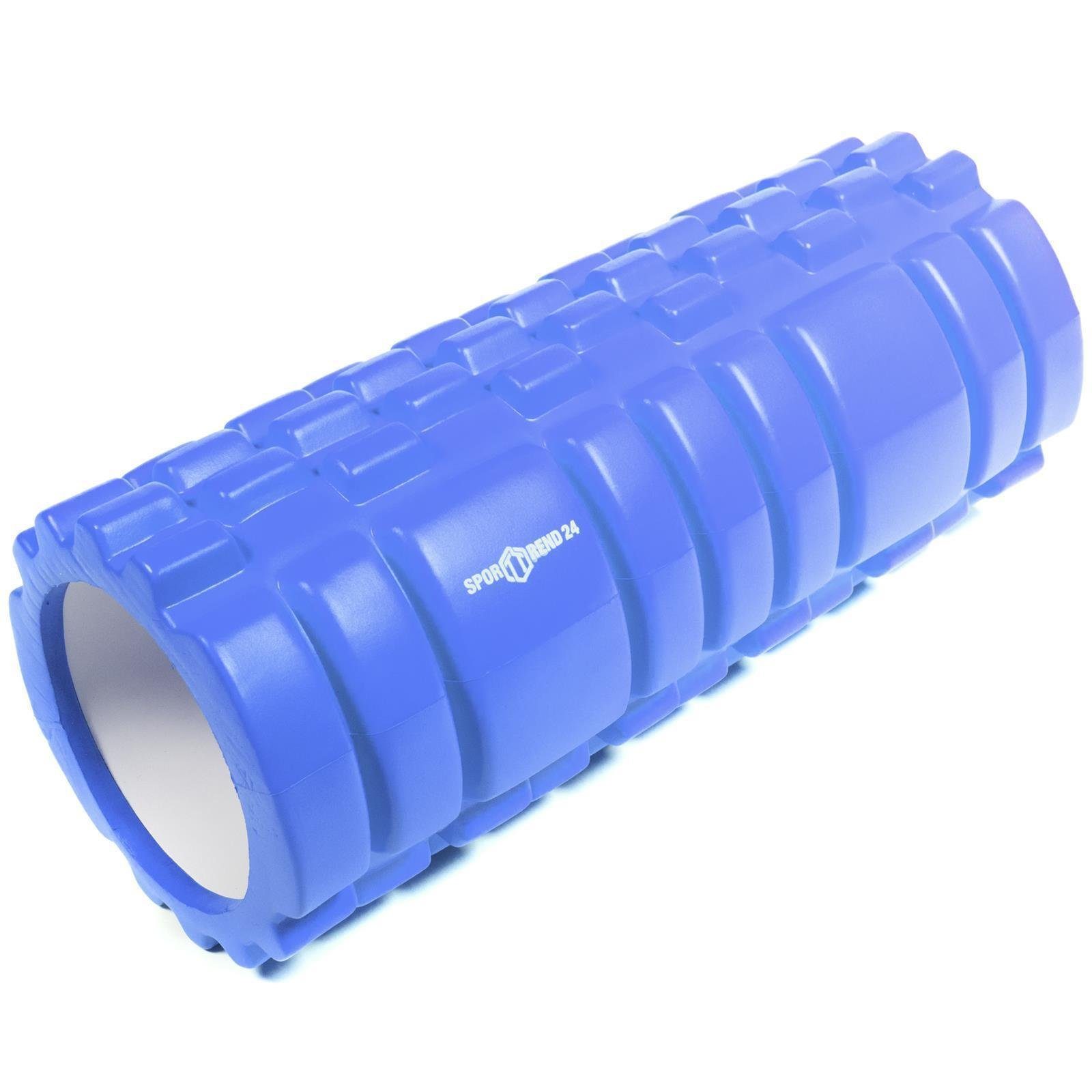 Sporttrend 24 Massagerolle Faszienrolle mit Noppen Blau 33 x 14 cm, Massagerolle Yogarolle Pilatesrolle Schaumstoffrolle Bindegewebsrolle
