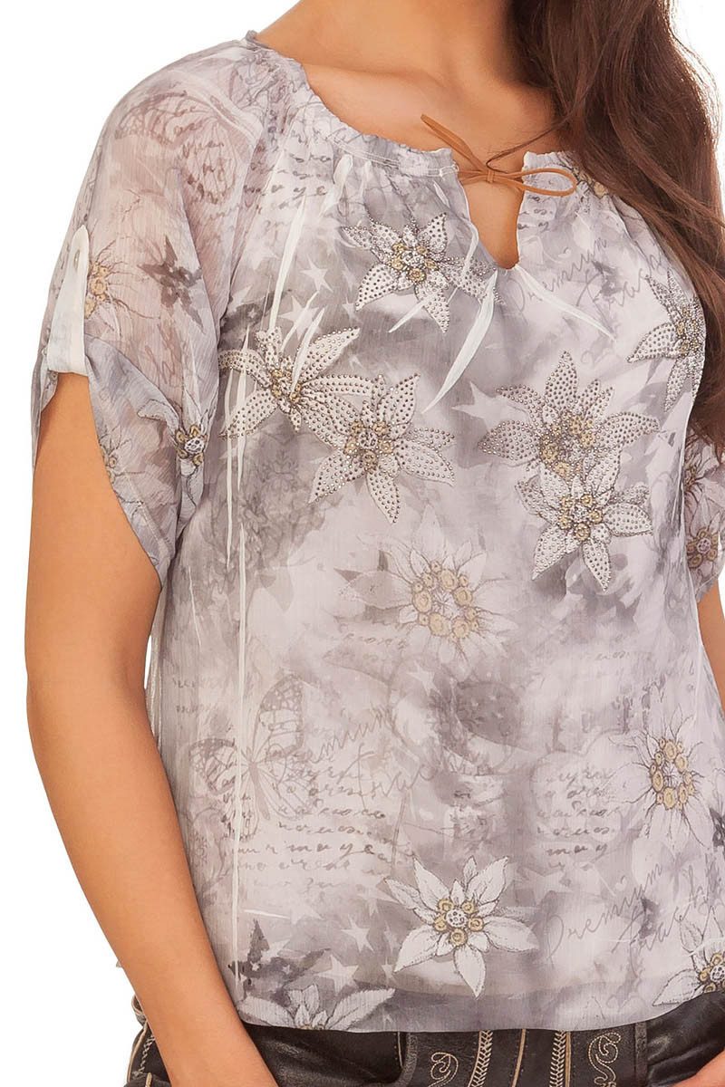 Hangowear Trachtenbluse Trachtenbluse - INGRID - grau