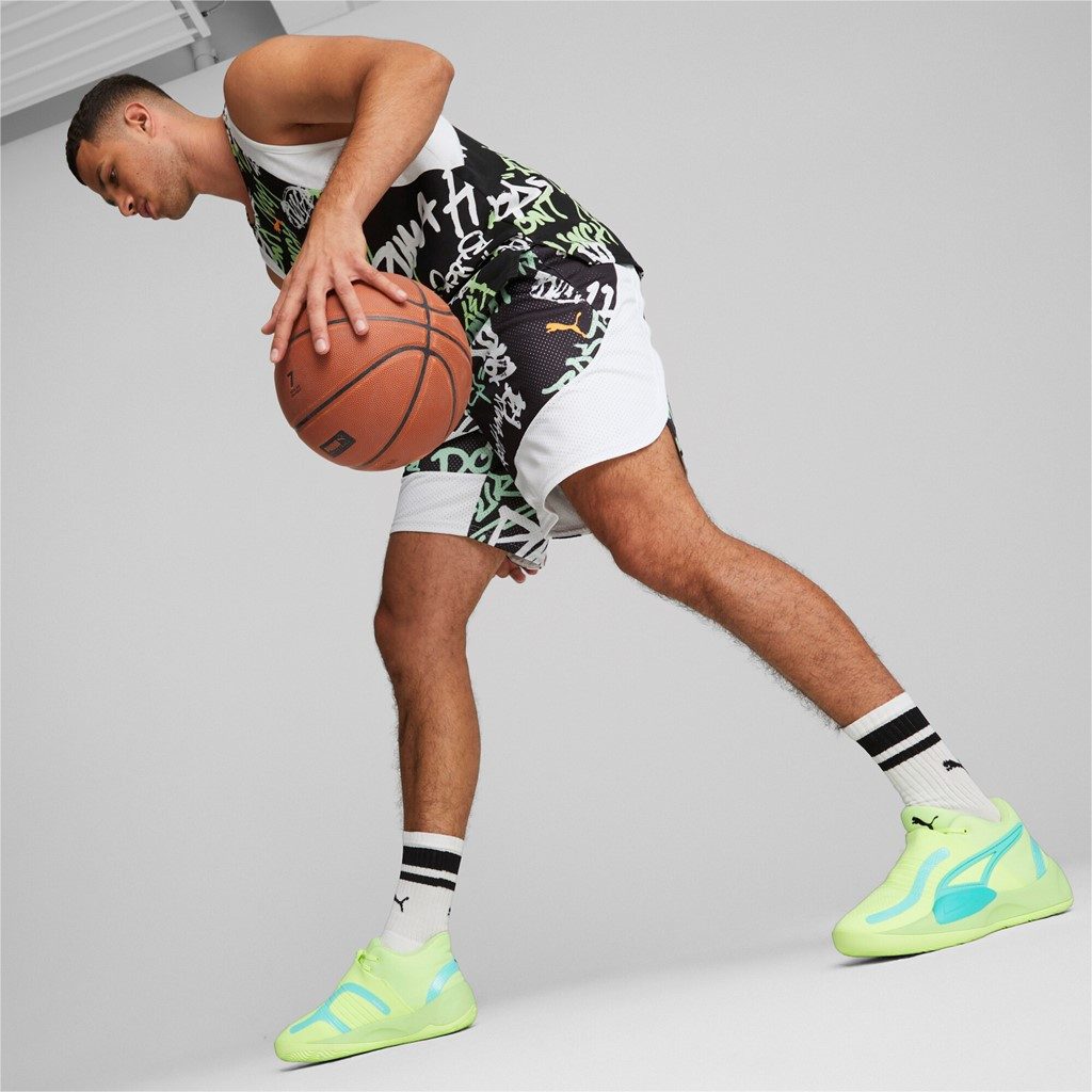 PUMA Hallen-Indoorschuhe Rise Nitro lime/gelb Herren Badmintonschuh