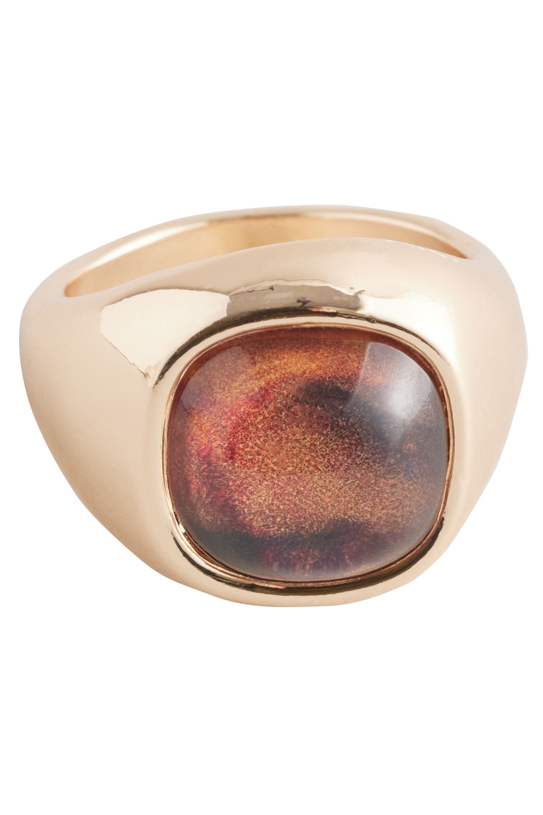 Fingerring Kunstharring mit recyceltem Metall