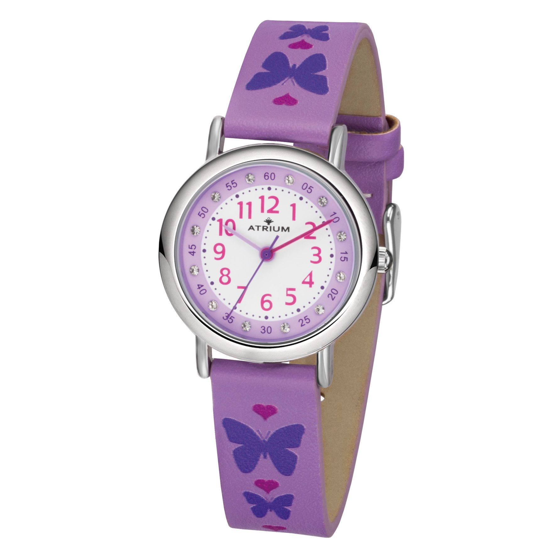 Atrium Quarzuhr A47 Kinder Armbanduhr, analog bunt deutlich Uhrzeit lernen Geschenkidee Ø 28mm