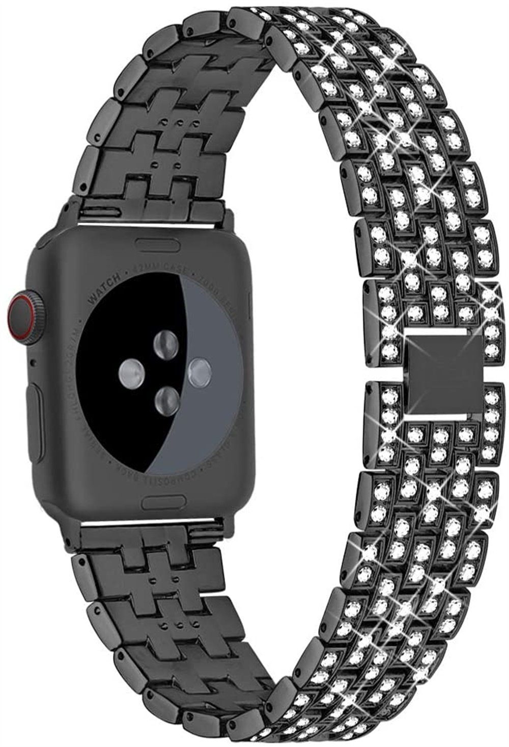 Apple Watch mit 7/6/5/4/SE/3/2/1 Smartwatch-Armband für Serie Armband ELEKIN schwarz iWatch kompatibel