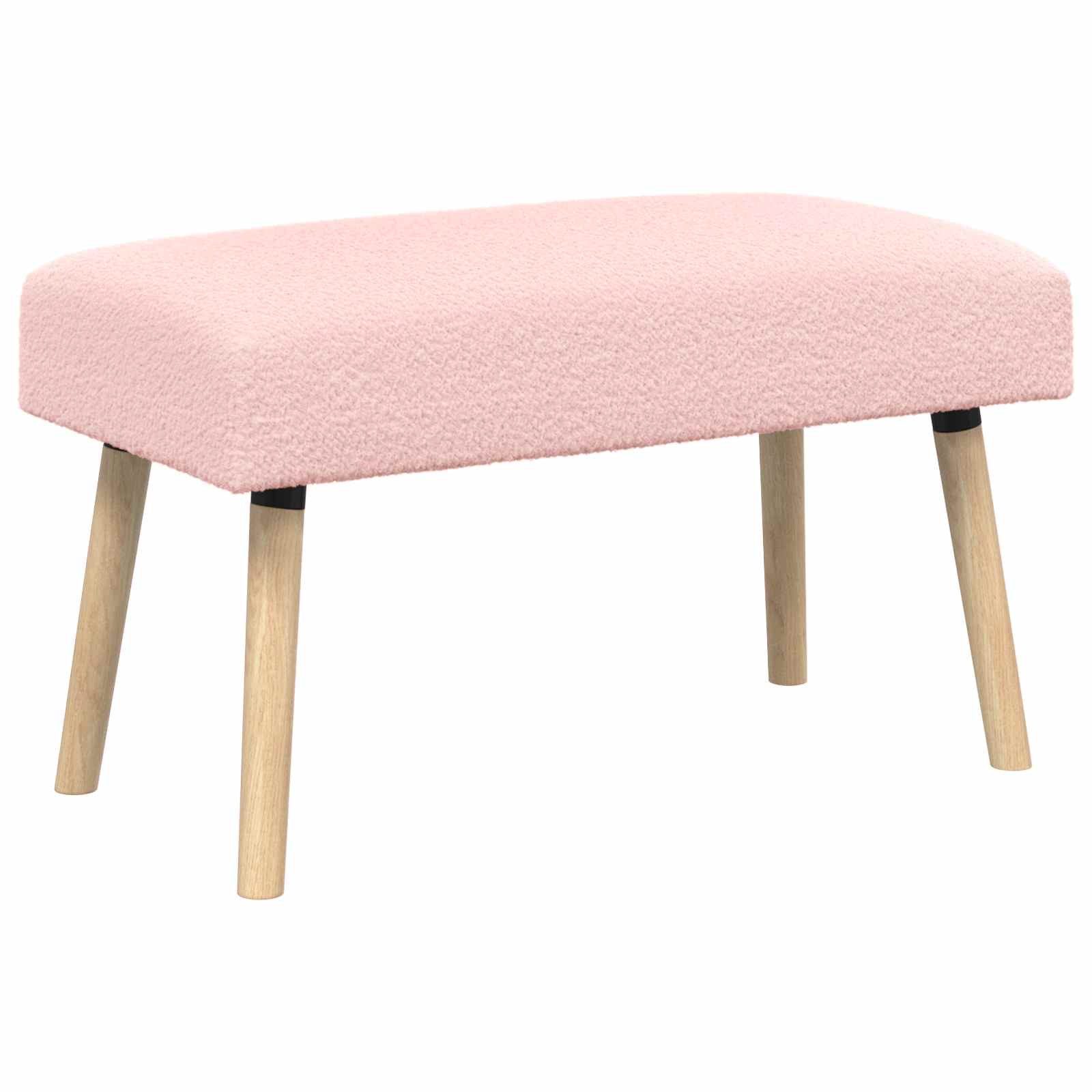vidaXL Sitzbank Bank Uni Rosa 80 x 40 x 46 cm Bouclé (1-St)