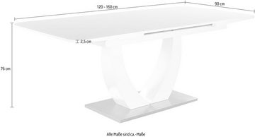 Jockenhöfer Gruppe Esstisch Ulm, Hochglanz, mit Synchronauszug, Breite 160-200 cm