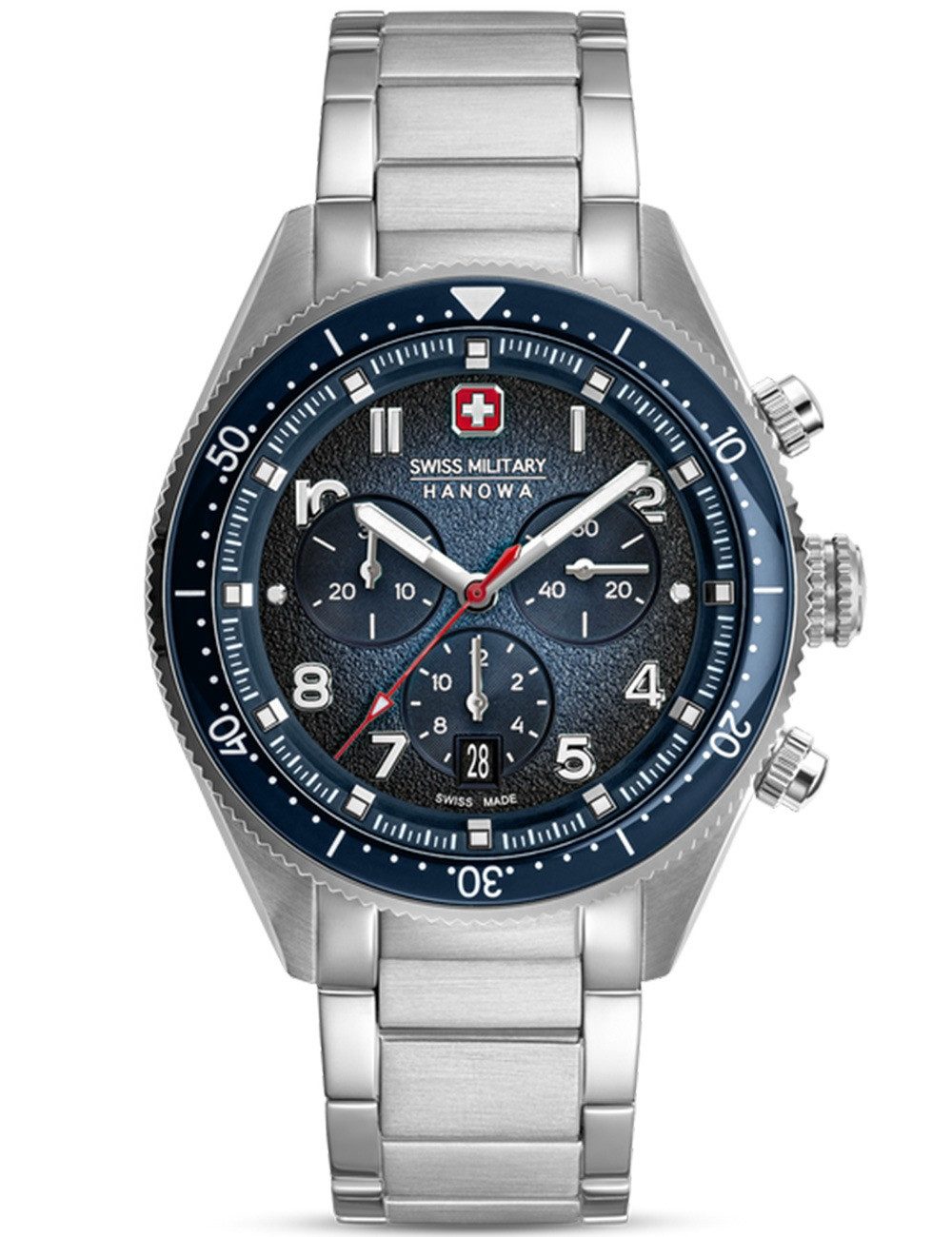 Quarzuhr Swiss Military Hanowa SMWGI0003804 Herrenuhr Greyhound Chrono 43mm 10A Swiss Military Hanowa SMWGI0003804 Herrenuhr Greyhound Chrono 43mm 10ATM