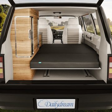 Klappmatratze für VW Camper in Grau inklusive Tragetasche von, Dailydream, 6.5 cm hoch, (Set), für VW T5, T6, Multivan, California Beach und Caravelle