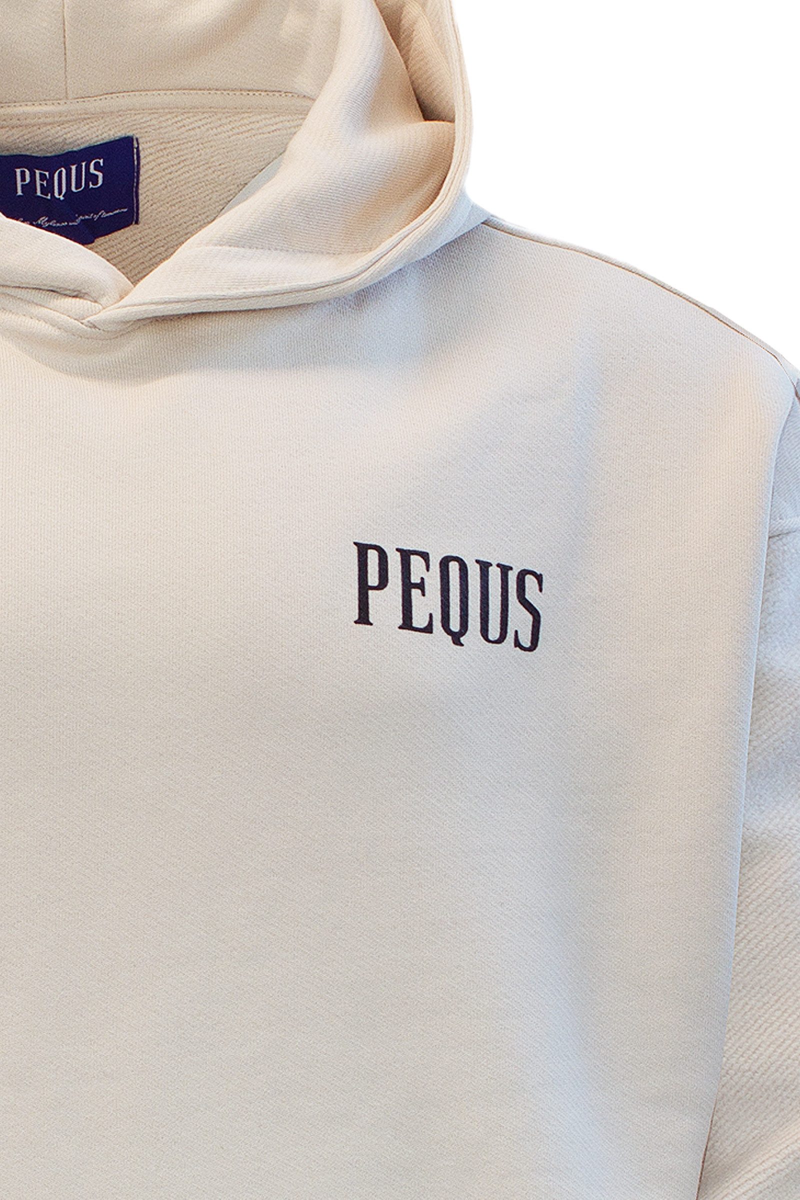 PEQUS Kapuzenpullover Pequs Herren Split Hoodie Oversize Kapuzenpulli Kapuzenjacke Beige M