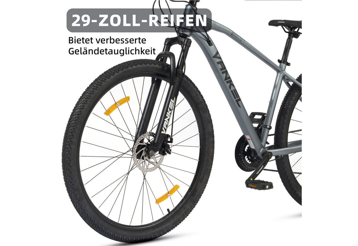 Thumbnail - Vankel Mountainbike MTB 29 Zoll Fahrrad für Damen und Herren, Shimano 21 Gang, 21 Gang Shimano Shimano Tourney RD-TZ500 ...