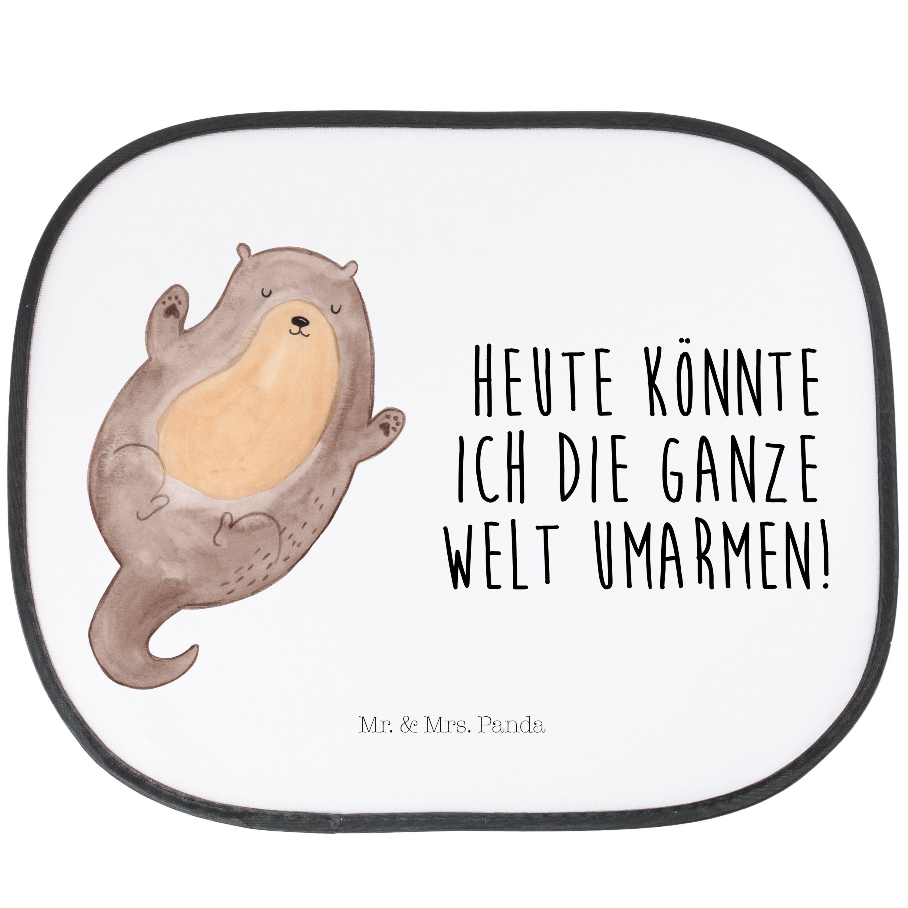 Sonnenschutz Otter Umarmen - Weiß - Geschenk, Sonne, Sonne Auto, Sonnenschutz Kin, Mr. & Mrs. Panda, Seidenmatt