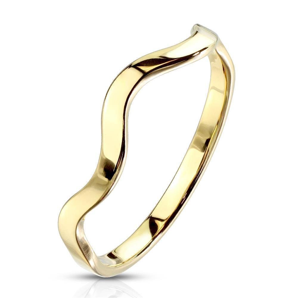 BUNGSA Fingerring Ring Wellendesign Damen Mädchen Edelstahl Gold verschiedene (Ring, 1-tlg), Frauen Farben aus