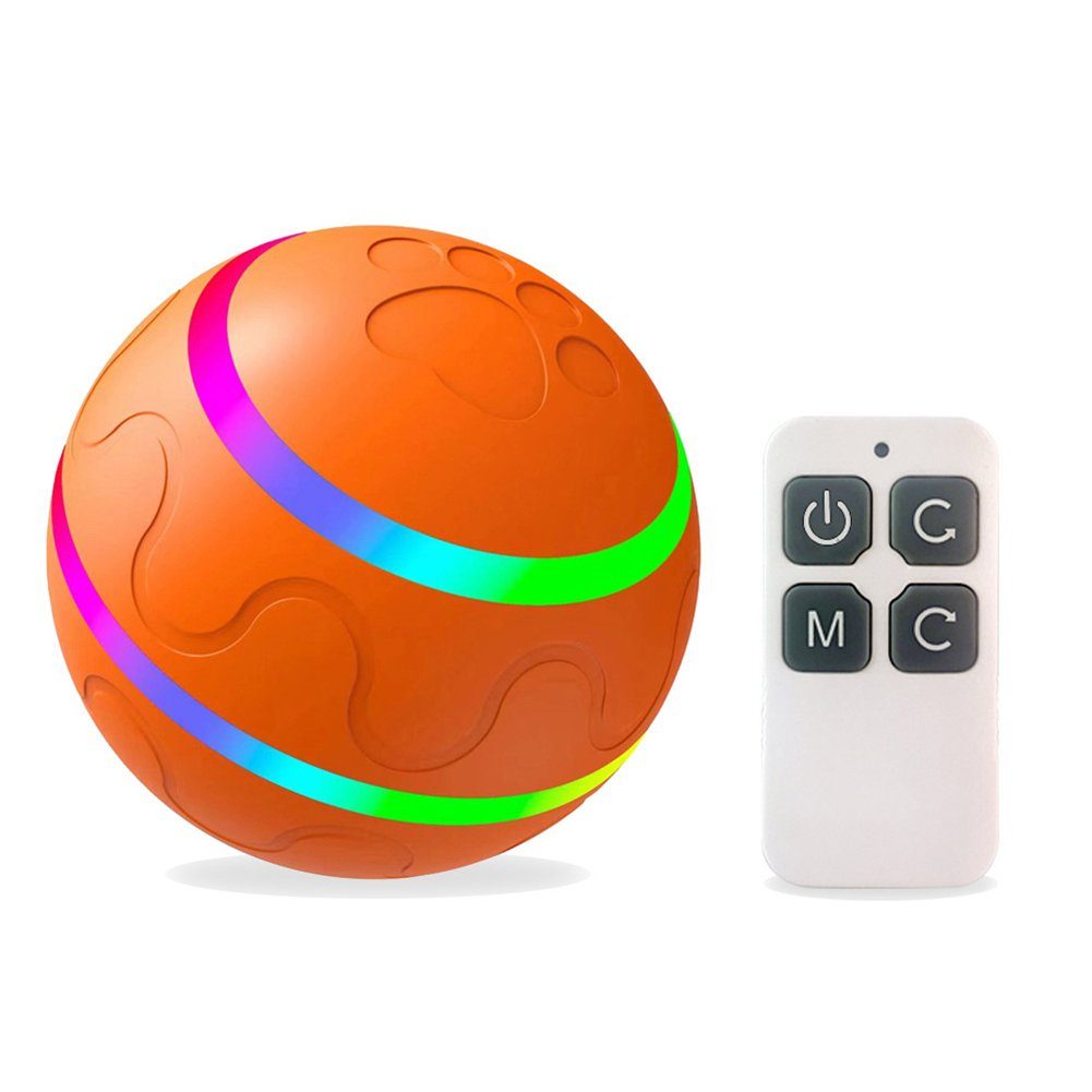 Blusmart Tierball Automatischer Katzen-Teasing-Ball, Leuchtender Interaktiver orange A