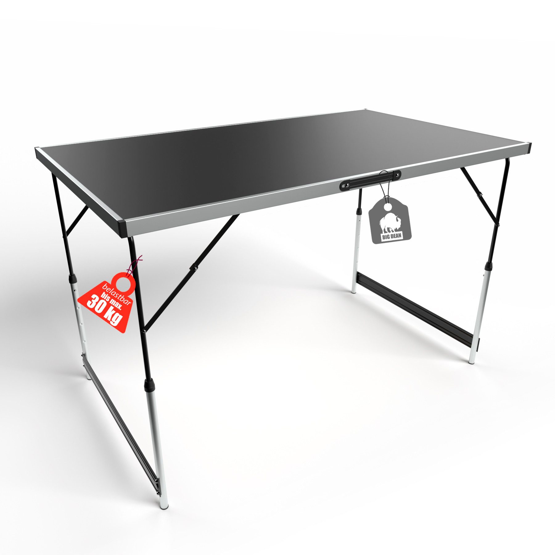 Klapptisch Multifunktionstisch klappbar stabiler Mittelstrebe 100x60 cm Schwarz
