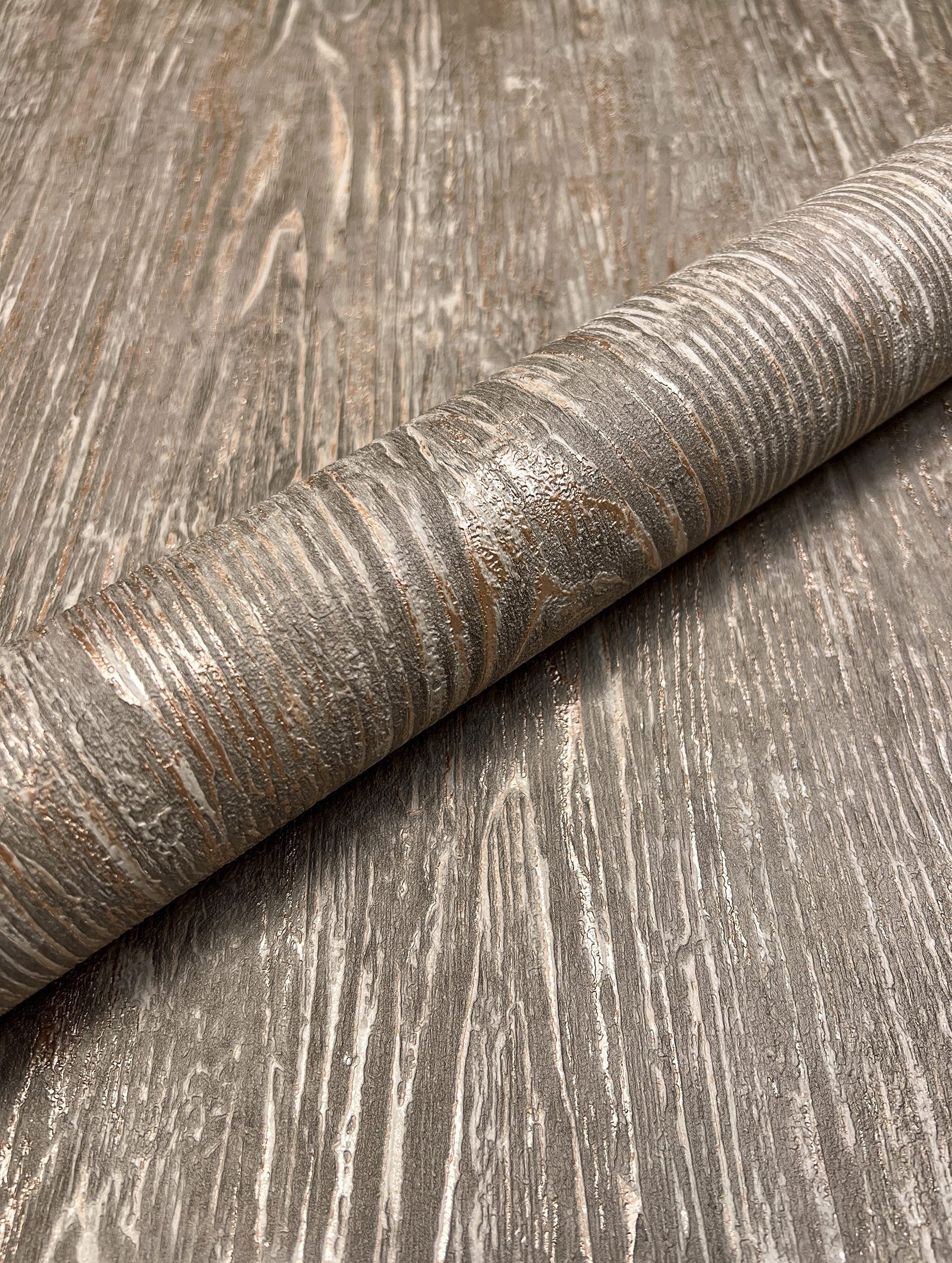 Newroom Vliestapete, Braun Tapete Modern Holz - Holztapete Holzwand Beige B günstig online kaufen