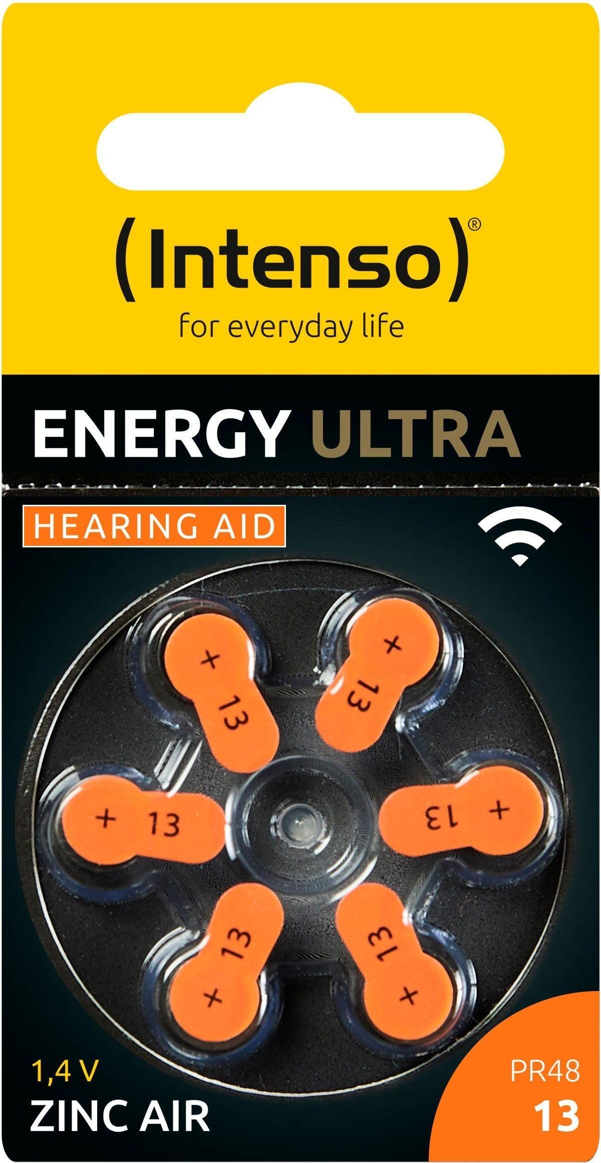Hörverstärker Ultra Hörgeräte (6 13 Hörhilfen Zink-Luft Energy Hörgerätebatterie geeignet Batterie, Intenso 6er für 312 St), Pack