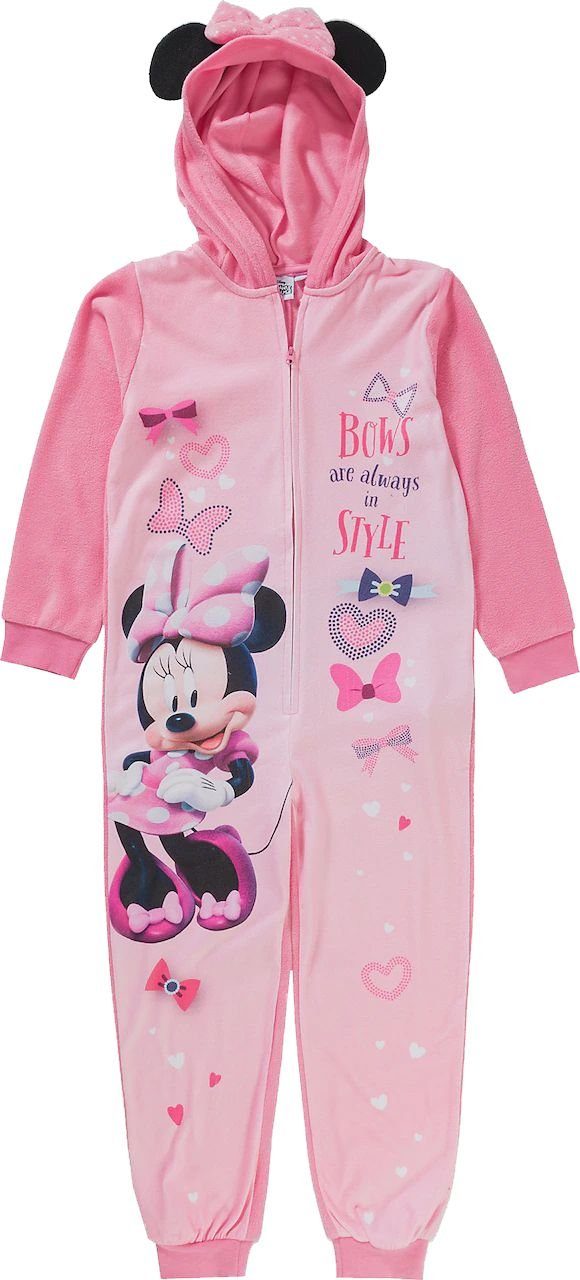 Disney Minnie Mouse Schlafoverall Minnie Mouse Overall Jumpsuit Onesie  Mädchen rosa Gr. 98 104 11 116 128 cm 3 4 5 6 7 8 9 Jahre