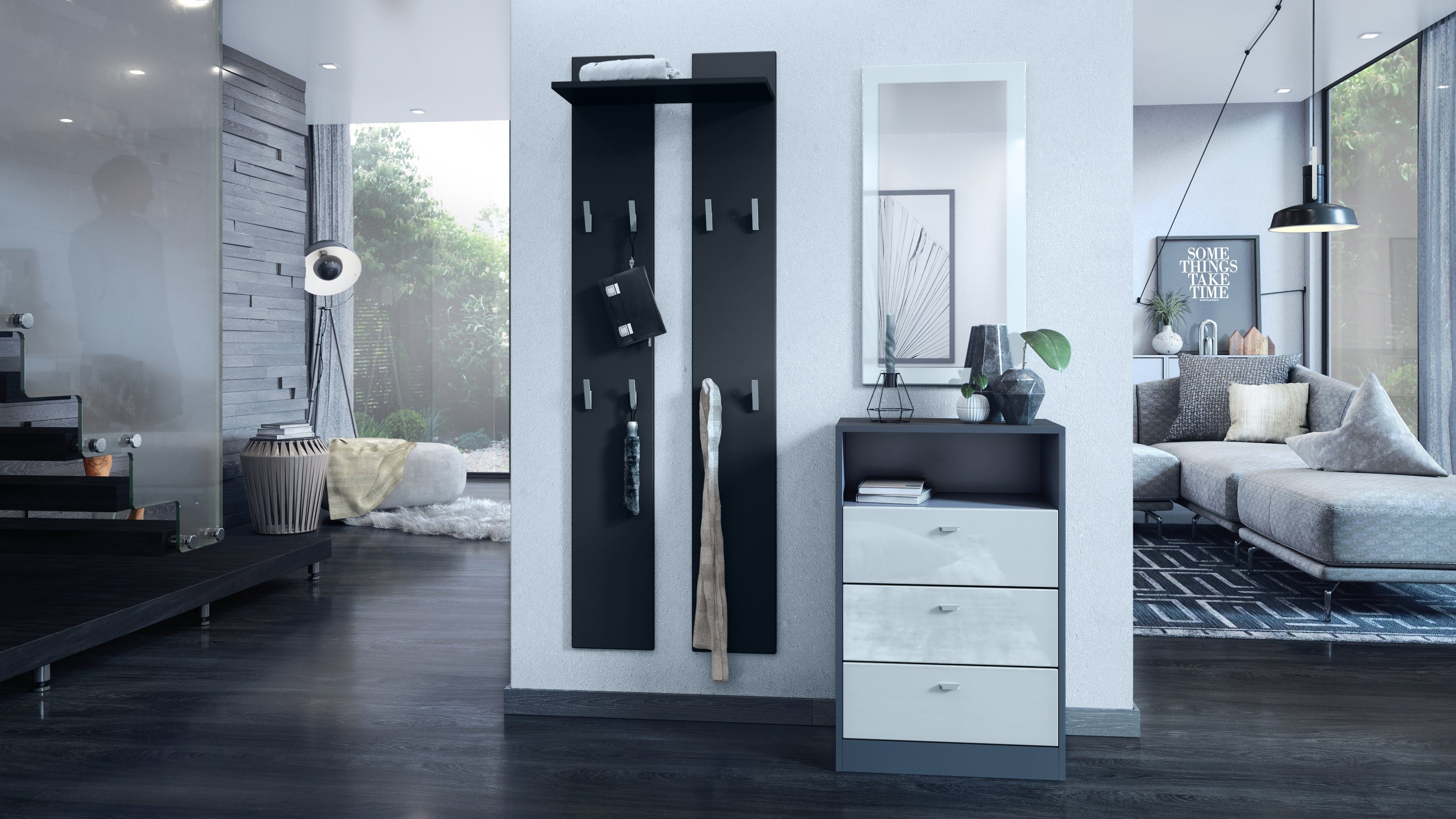 Vladon Garderobenpaneel Wandpaneel 170 (Garderobenpaneel, bestehend aus 2 P günstig online kaufen