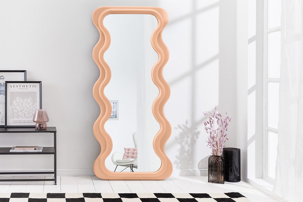 riess-ambiente Wandspiegel CURVY 160cm apricot (Einzelartikel, 1-St), Flur · Kunststoff · Rahmen · Wellen · Ganzkörper · Groß · Modern