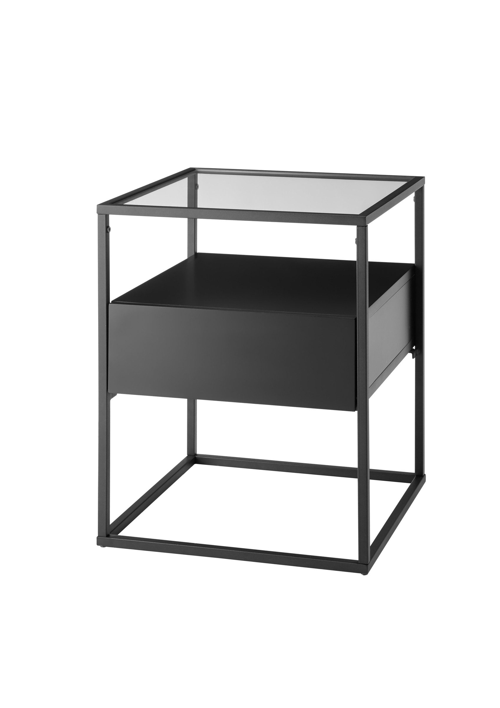 freiraum Beistelltisch EVORA, in schwarz, Holzwerkstoff / Metall - 43x54x43cm (BxHxT)