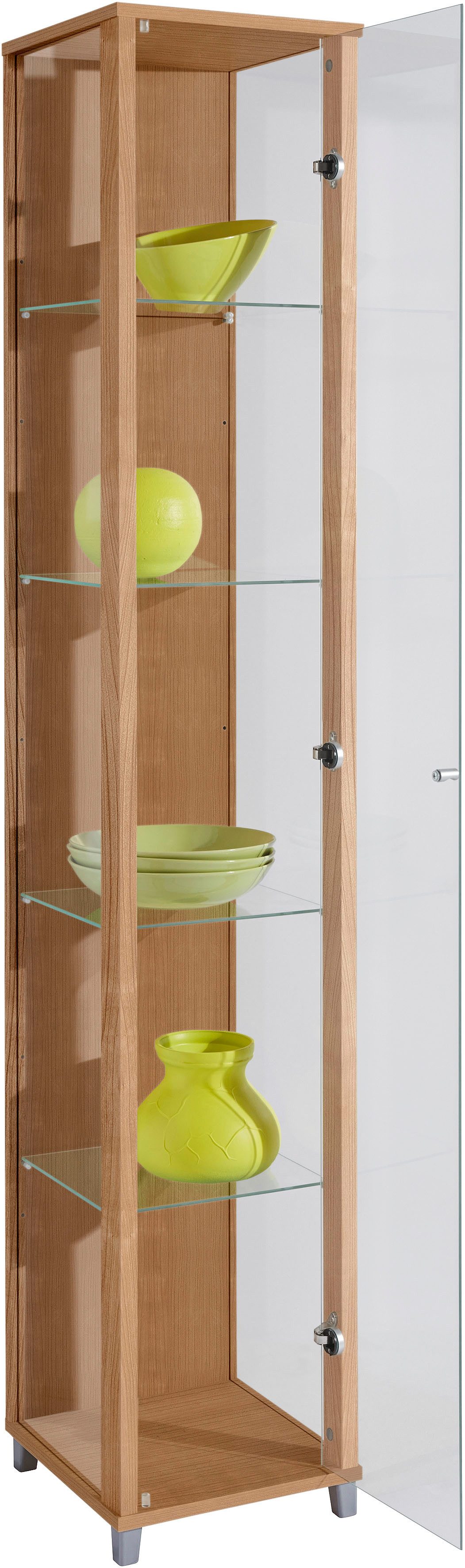 fif möbel Vitrine OPTIMA Höhe ca. 172 cm Standvitrine/Glasvitrine 1x Glastür,perfekt für Sammler,Sammlervitrine